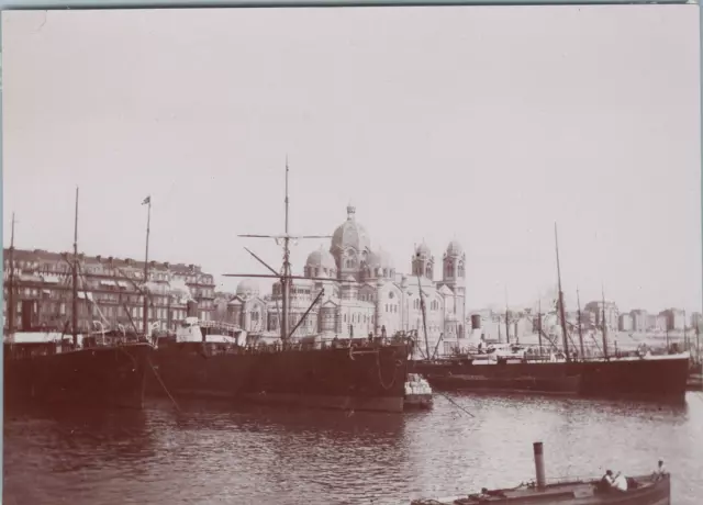 France, Marseille, Notre-Dame De La Garde, Vintage print, circa 1895 Tirage vint