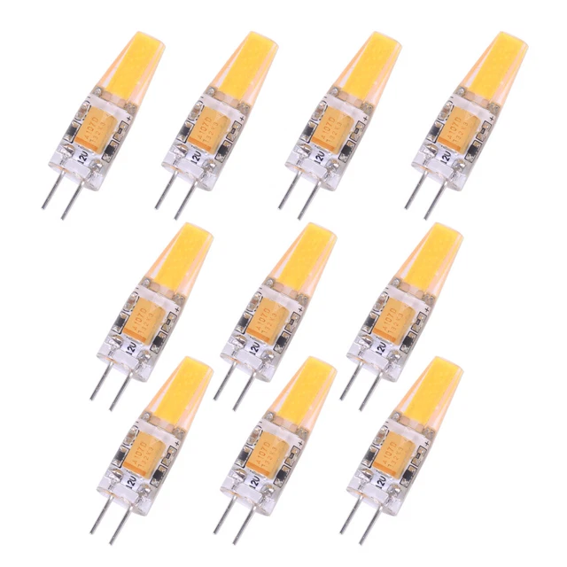 10pcs G4 3W COB Bulb LED Light AC DC 12V Dimmable LED Lamp Silicone Warm  vt