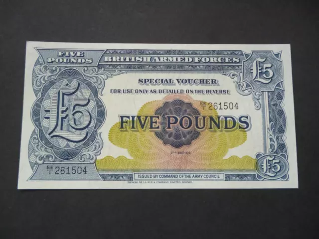 A British Military Armed Forces Uncirculated Banknote/ Voucher Series 2 £5 Note