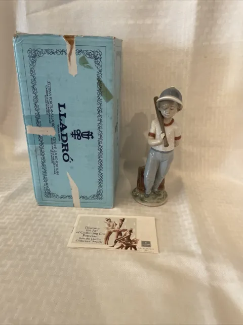 Lladro Can I Play Baseball Boy Porcelain Figurine 7610 9" With Original Box