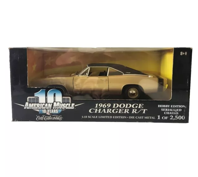 ERTL American Muscle 1969 DODGE CHARGER RT 1:18 GOLD Limited Edition 1 Of 2500