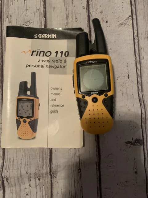 Garmin Rino 110 Handheld GPS Navigator Two-Way Radio with Manual. WORKS