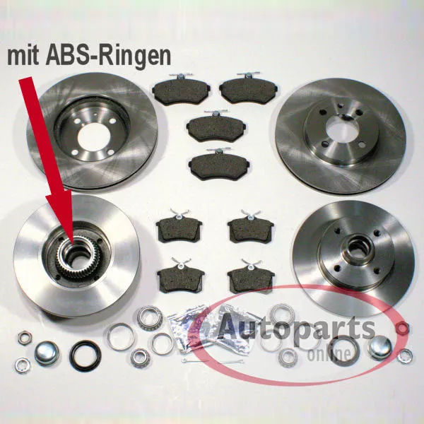 Bremsen Set Ø 280 mm + 226 mm ABS Ringe Radlager vorne hinten für VW Corrado G60