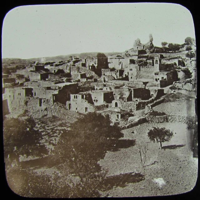 Glass Magic Lantern Slide BETHANY TOMB OF LAZARUS C1890 PHOTO ISRAEL