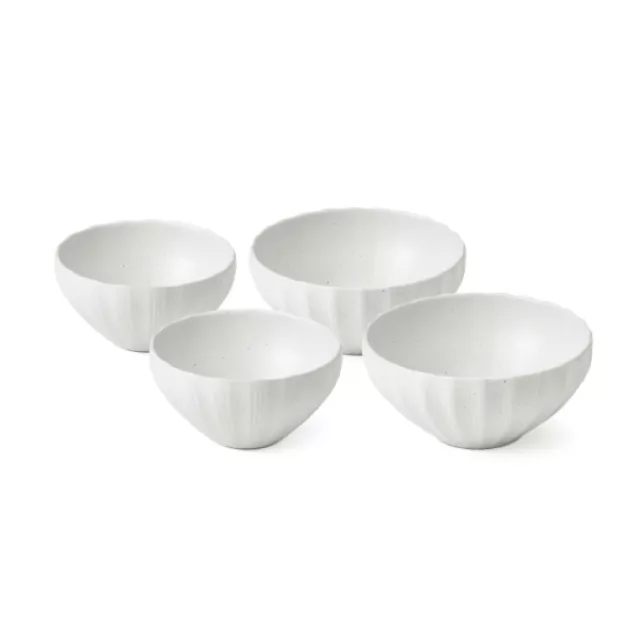 KwangJuYo Seashell Series White Rice & Soup Bowl 4p Set Ceramic Korean Food