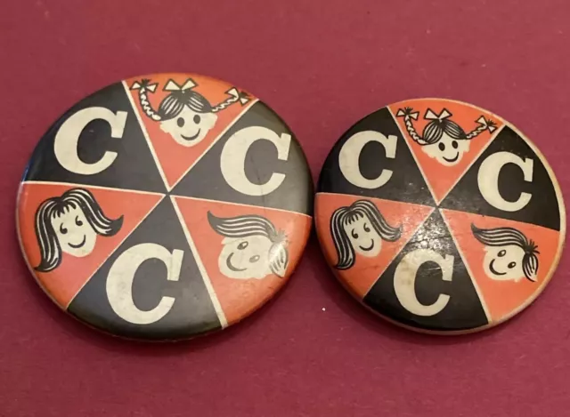 2 X 1970s Children’s Cinema Club Badges - 3.6cm & 3.3cm