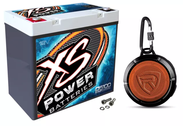 XS Power D5100 3100 Amp AGM Power Cell Car Audio Battery + Bluetooth Speaker