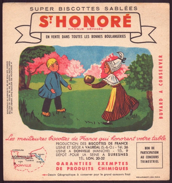 Buvard  Super biscottes sablées " St-Honoré " ( pliures, rousseurs )