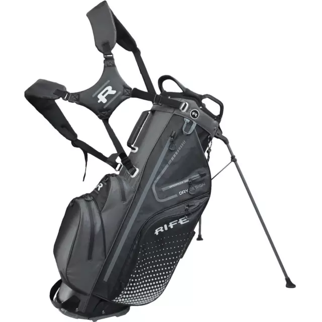 Rife Waterproof Golf Stand Bag 7-Way 6 Pocket Black/Navy