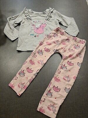 Set leggings top unicorno per ragazze 18-24 mesi bluezoo meowgic unicorno gatto abito il giorno dopo