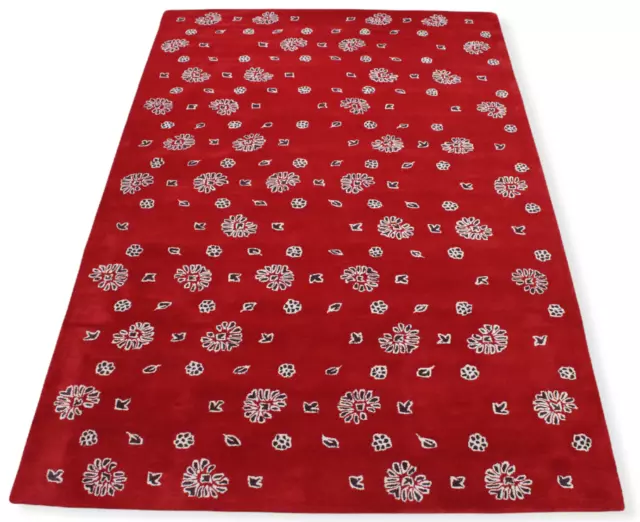 Alfombra Roja 200x300 CM 100% Lana Hecho a Mano Diseñador Alfombra Oriental WT2