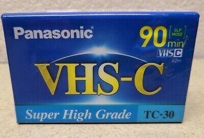 Nuevo Panasonic TC-30 cinta de cassette de video Vhs-c Super Alto Grado 90 minutos Sellado