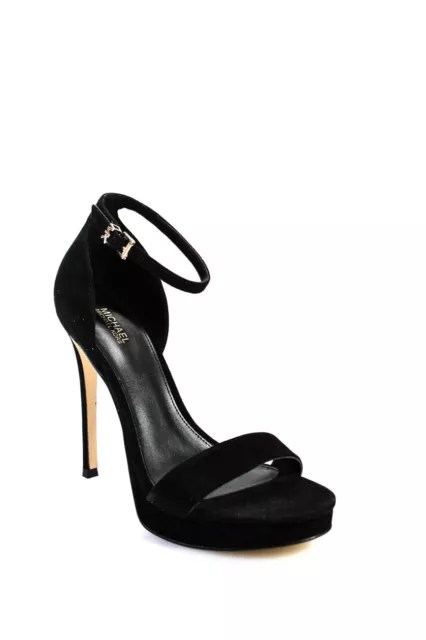 Michael Michael Kors Womens Jordyn Platform Sandals Black Suede Size 8M