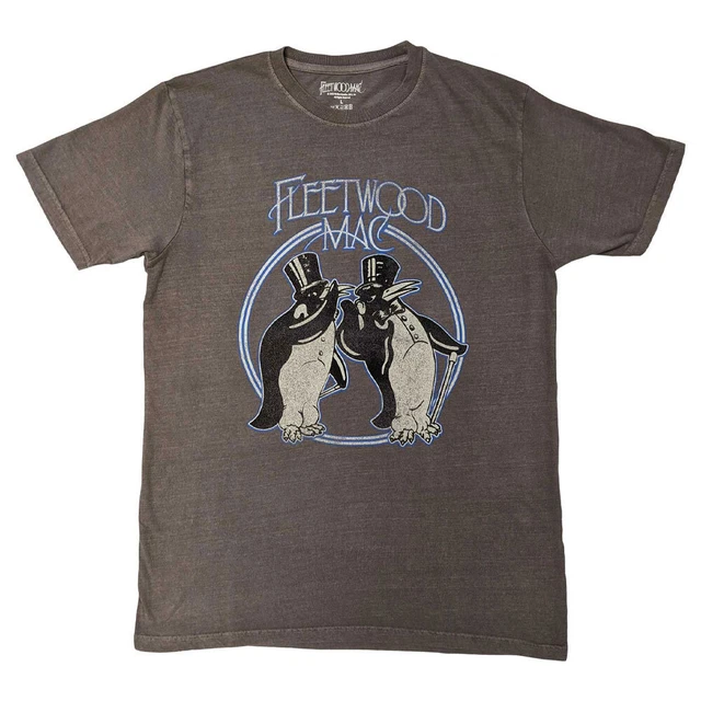 Fleetwood Mac T Shirt Penguins Band Logo new Official Unisex Grey