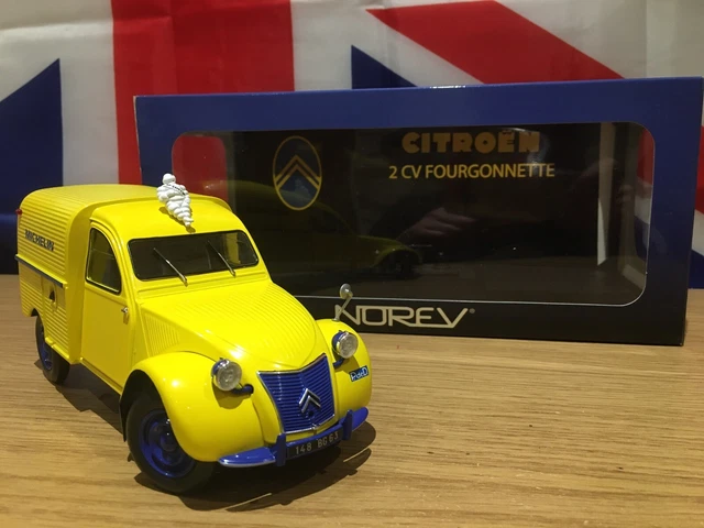 1:18 Norev Citroen 2CV Fourgonnette Michelin avec Bibendum Rare