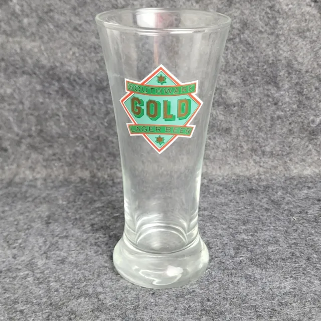 Southwark Gold Beer Glass Tall 285ml Pot Lager Middy Schooner Rare Collectable