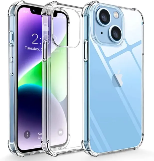 CLEAR Case For iPhone 15 14 Pro Max Plus 13 12 11 XR 7 Shockproof Cover Silicone