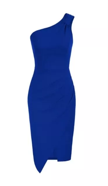 Kate Kasin Royal Blue One Shoulder  Bodycon dress size m