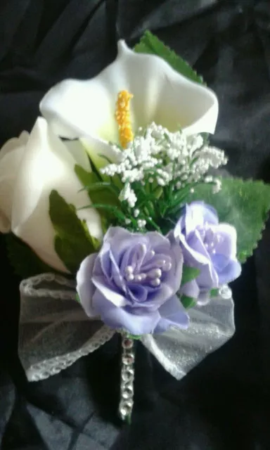 Mother Of Bride Groom Pin On Corsages  Lily Roses  *Lilac White* Other Colours