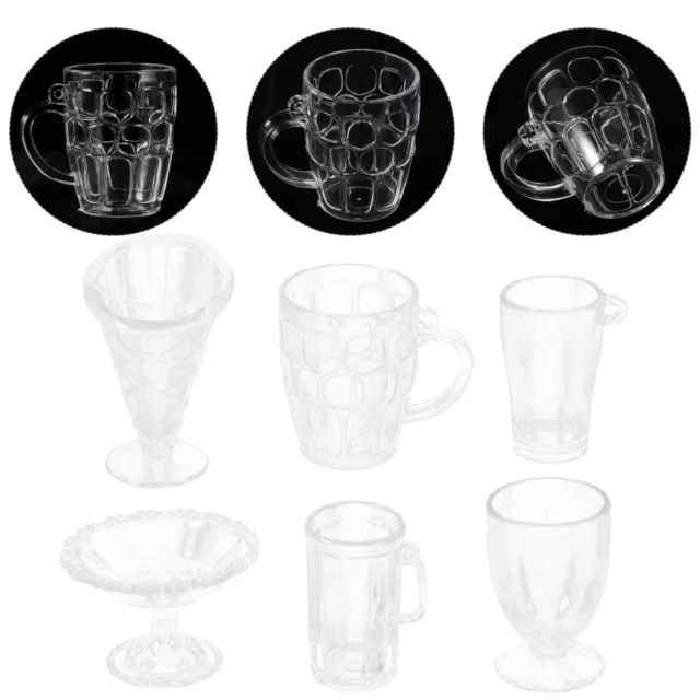 Puppenhaus-Deko: 6 Mini-Tassen & -Gläser für Küche-EH