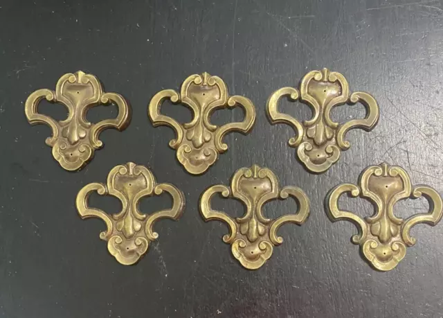 Vintage Brass Hardware Lot of 6 pieces Salvaged Parts Backplates Crafts