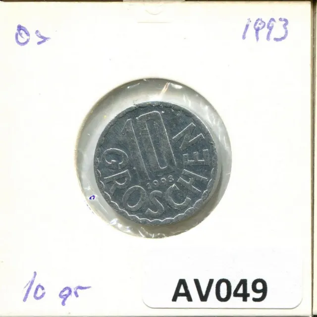 10 GROSCHEN 1993 AUSTRIA Coin #AV049C