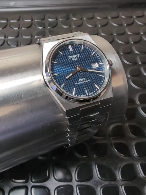 TISSOT PRX POWERMATIC 80 blaues Zifferblatt Stahl Herrenuhr ...