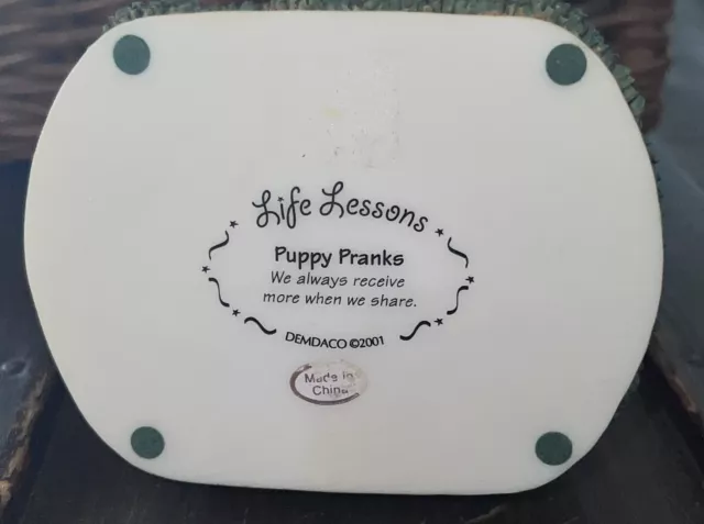 2001 Demdaco Life Lessons Puppy Pranks Figurine ExUC 4.75"Anime Style RARE