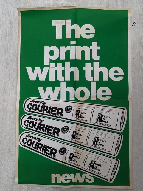Vintage Evening Courier Newspaper Poster Calderdale News