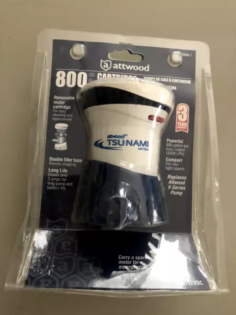 Attwood 800 GPH Cartridge Boat Bilge Pump Tsunami series New In Box