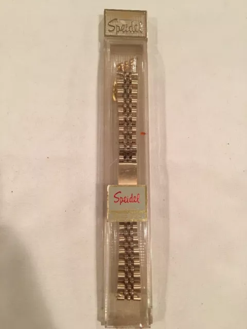 New Speidel Yellow Gold Tone Watch Band With Adjustable Clasp