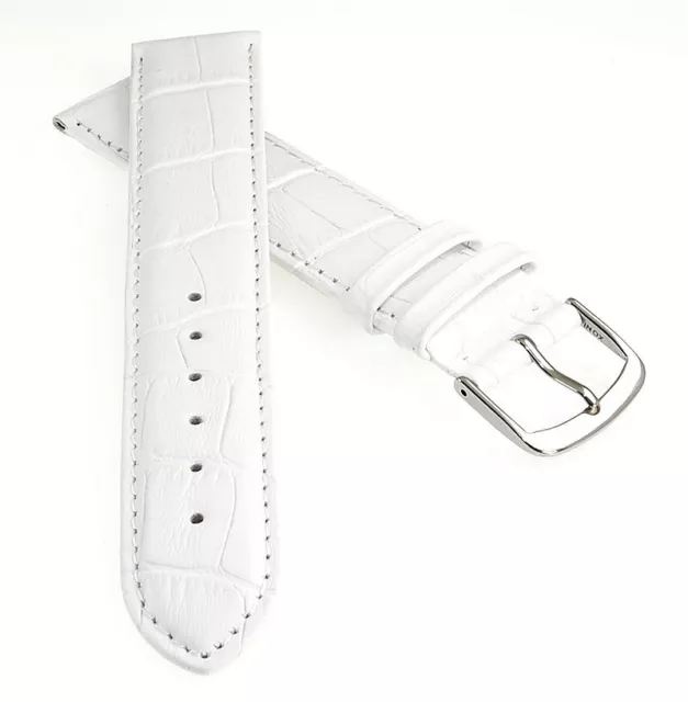 Feines Leder Uhrenarmband Lausanne-XS weiss 20 mm