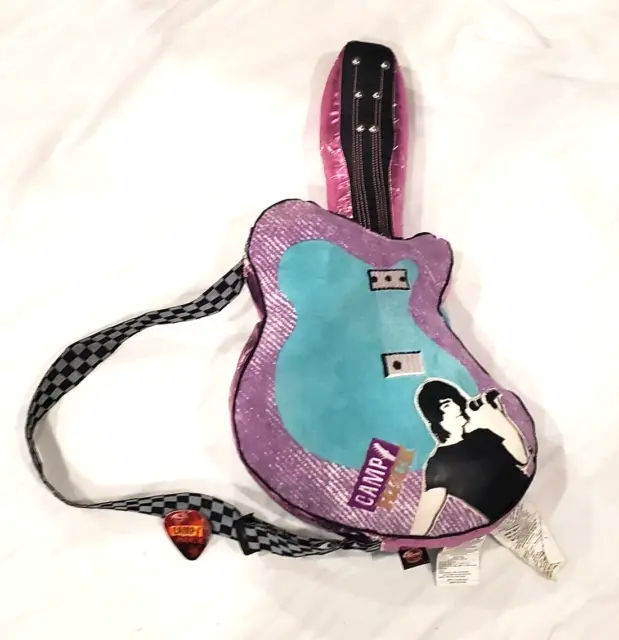Camp Rock Guitar Shaped Plush Bag Backpack Disney Store New with Tags DAMAGED