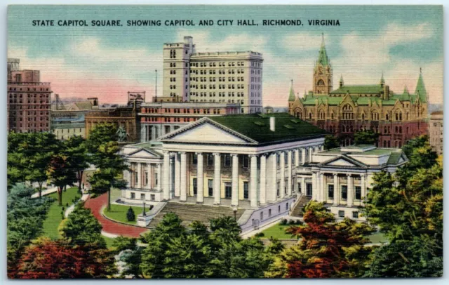 State Capitol Square, Showing Capitol and City Hall, Richmond, Virginia