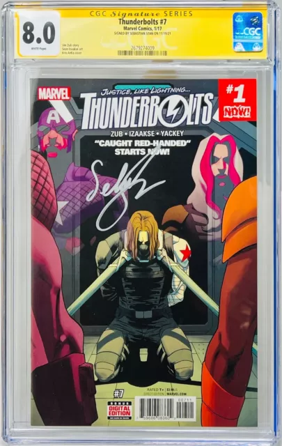 Sebastian Stan Signed CGC Signature Series Graded 8.0 Thunderbolts #7