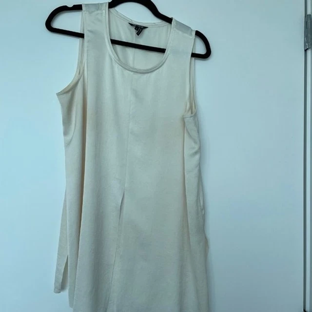 Nic+Zoe Long Layered Ivory Tank Blouse Women's L Sleeveless Top