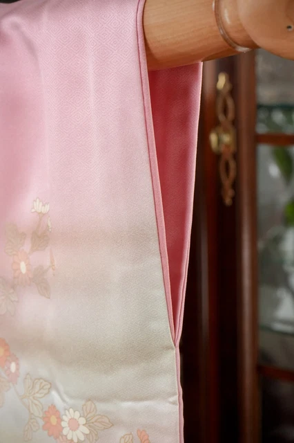 Dear Vanilla Japanese Silk Kimono Women's Robe Gown Authentic Japan Vintage Mint 7
