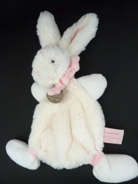 Q7- DOUDOU ET COMPAGNIE LAPIN BONBON PLAT  mon tout petit ... BLANC ROSE - NEUF*