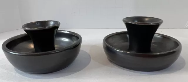 Prinknash Candle Holder Set of 2 Pewter Lustre Gun Metal Pottery Made In England 3