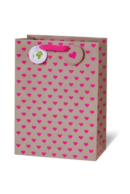 Tasche groß - A4-Format - 36x26x14 cm - BSB - Pink hearts - pinke Herzen