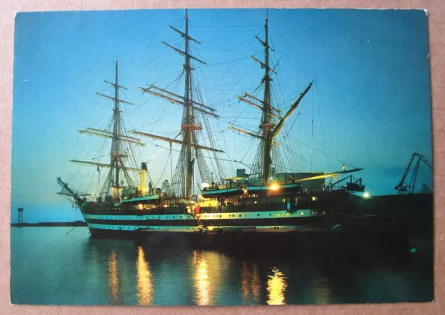 Cartolina "NAVE SCUOLA AMERIGO VESPUCCI - NOTTURNO - MARINA MILITARE" - (Tipo 3)