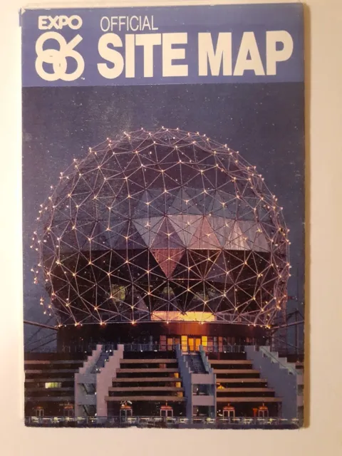 Vintage Expo 86 OFFICIAL SITE MAP World Fair Expo 1986 Vancouver BC