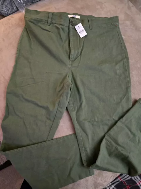 LOFT Women's Size 14 Stretch Olive Green High Rise Skinny Jeans! NWT