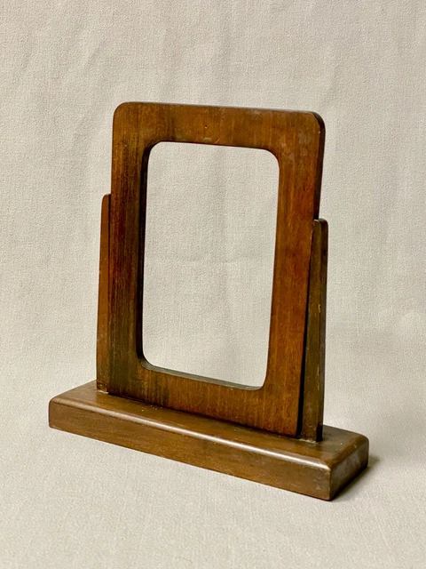 Antique Hardwood Swinging Picture Frame MCM Art Deco Hand Made