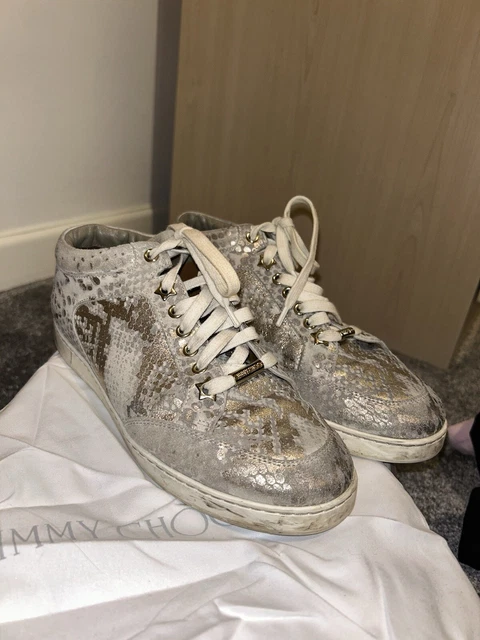 Jimmy choo miami glitter trainers hotsell