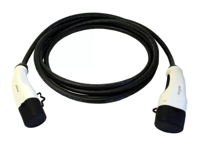 Type 2 to Type 2 charging cable, black, 5m, 16A, 3ph