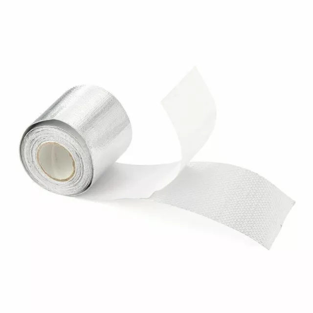 5cm x 5M Silver Exhaust Heat Wrap Manifold Downpipe High Temp Bandage Tape UK 2