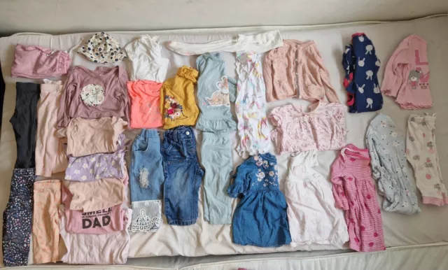 Large 6-9 Months Girls Clothing Bundle Leggings Sleepsuits Jeans Dresses Tops...