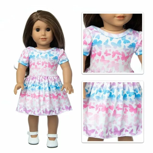 Doll Butterfly Dress Fashion Clothes For American Girl Dolls 18" Toys Accessory