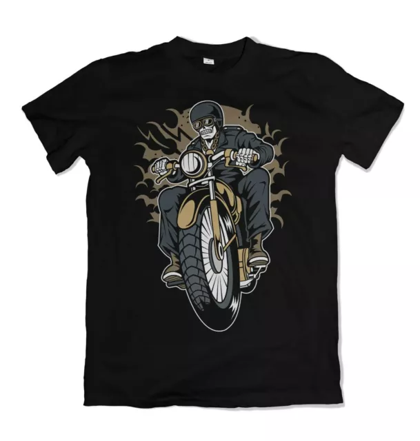 Skull Biker Club mens t shirt garage mechanic motor motorbike motorcycle S-3XL